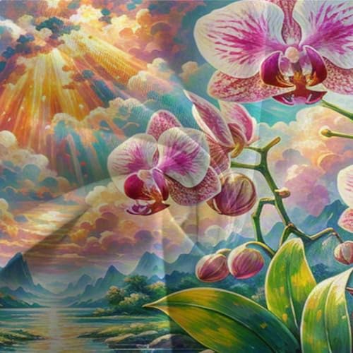Housse de couette orchidée dendrobium 3D parure de lit microfibre zipper 260x220cm - 7