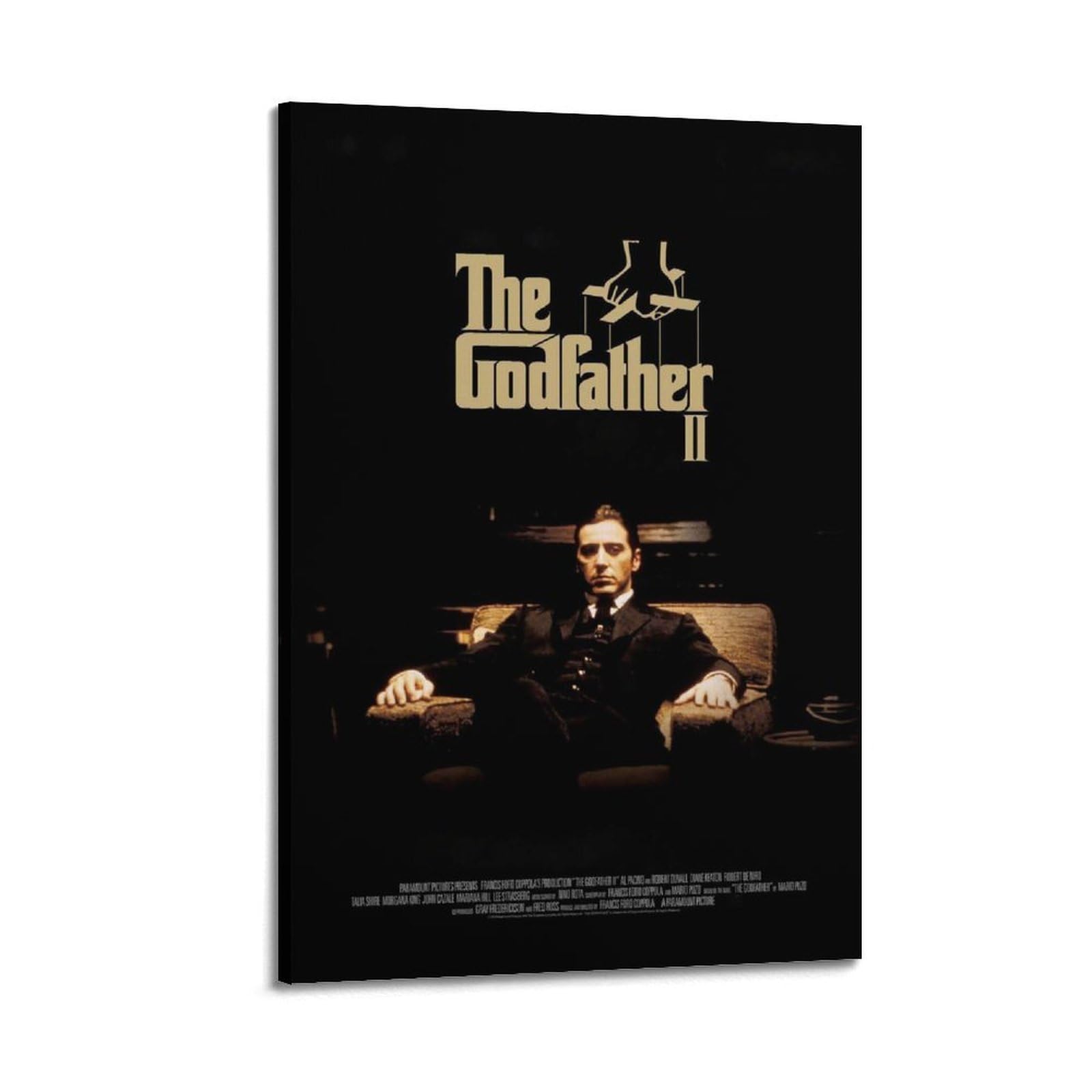 SUDANGDIANZI The Godfather Part 2 Movie Poster Classic Vintage Canvas Poster And Wall Art Modern Family Bedroom Gym Office Decor Gift 20x30inch(50x75cm) Frame-style