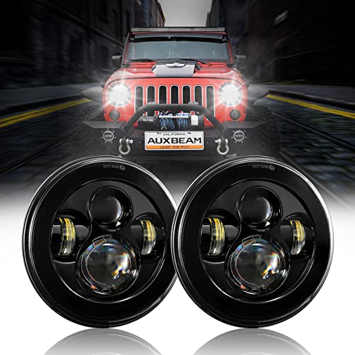 Auxbeam 7-Inch DOT LED Headlights for Jeep Wrangler JK TJ CJ