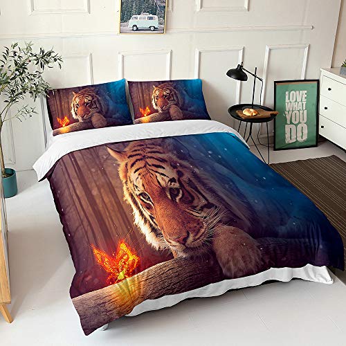 Parure de lit tigre 3D de qualité durable et douce en microfibre