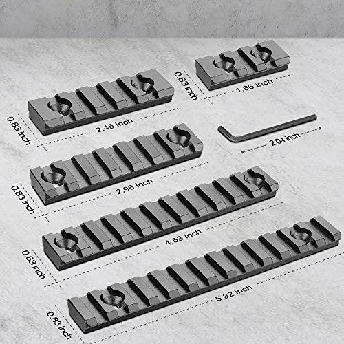 image for Modkin Picatinny Rail Accessory Set, 3-5-7-11-13 Slots Aluminum Picati