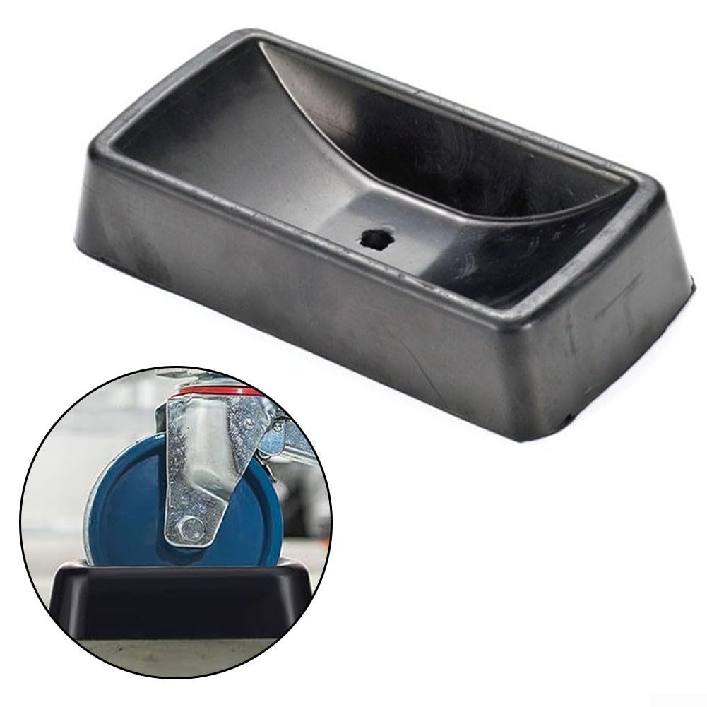 Cuña de rueda resistente para caravanas y camiones – Patín antideslizante de goma dura – Alfombrilla de rueda para estacionamiento seguro en la pendiente – 24 x 12 x 5 cm