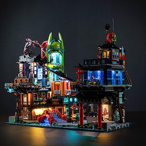 Image of BrickBling LED Light Kit Compatible with Lego Ninjago City Markets, Creative Lighting Compatible with Lego 71799-No Model, Lights Only