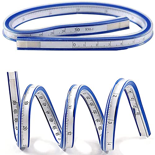 2 Piezas Regla De Curva Flexible,Regla Flexible Dibujar Curvas Herramienta De Medición De Regla De Curva Flexible Regla Flexible Cinta Métrica Para Dibujo, Ropa, Carpintería (30Cm+60Cm) Cover