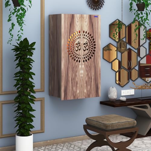 Image of Anikaa Spirit Engineered Wood LED Light Wall Temple Puja Stand Pooja Modern Designe Temple Mandir for Office & Home Decoration - CoachWood (D.I.Y - Do-It-Yourself)