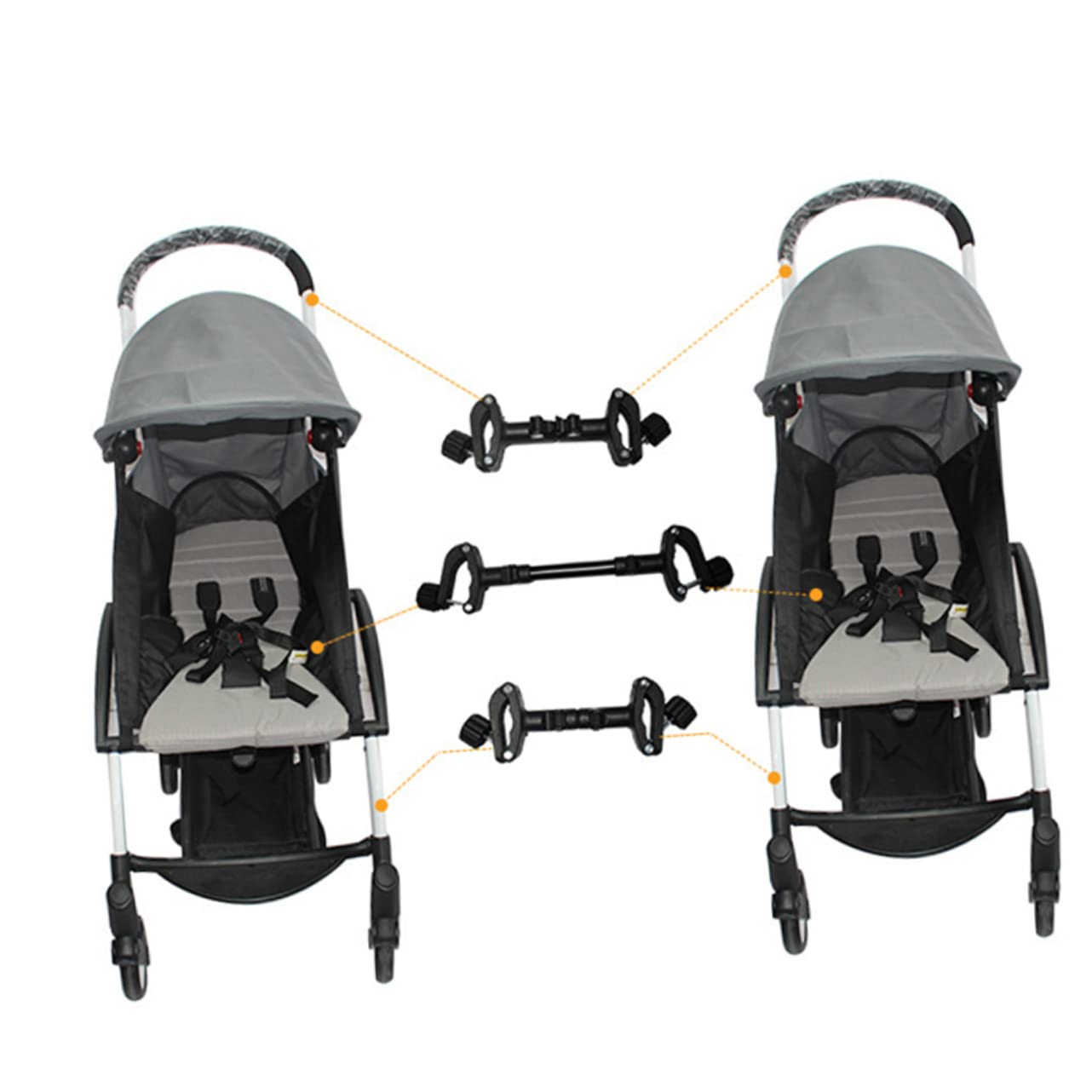 Conector para Cochecito Gemelar y Resistente, de 3 Piezas Ligero