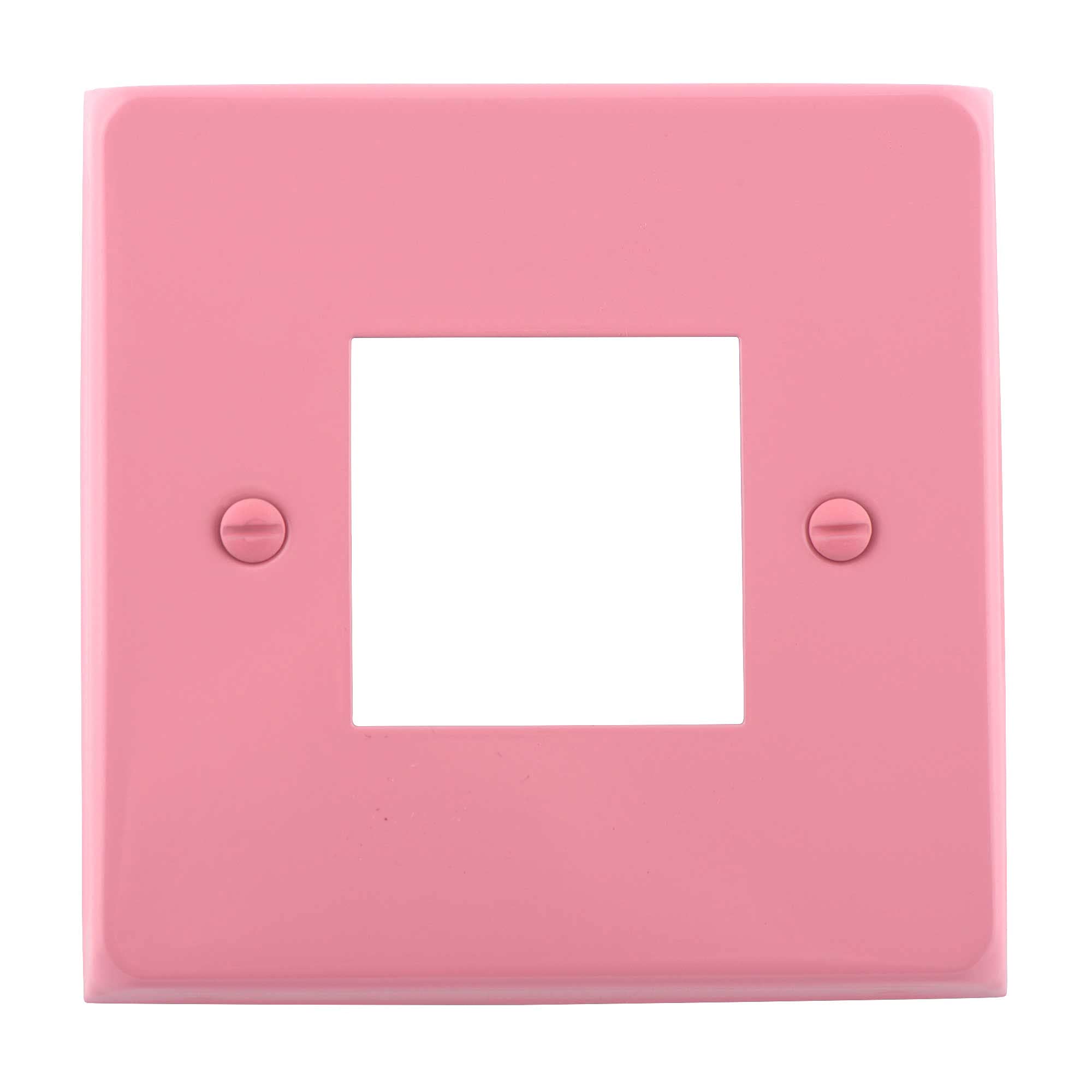 ElekTek Light Switch Cover Plate Double Conversion Powder Coated with Matching Screws - Pink
