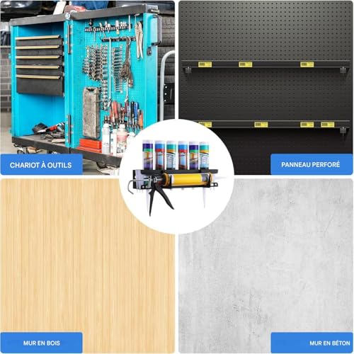 Support mural robuste pour tubes de mastic pour stopper le désordre - 4