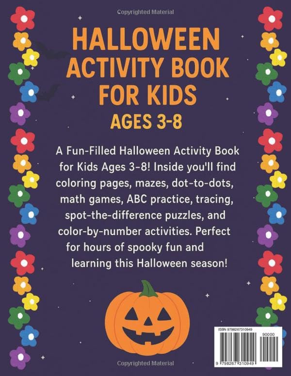 Halloween Activity Book for Kids Ages 3-8: Coloring, Mazes, Dot-to-Dot, Math, ABC, Tracing, Spot the Difference & Color by Number – Fun Learning Activities for a Spooky Halloween - Image 2