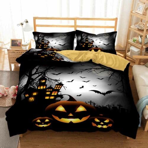 Housse de couette 220x240 chauves-souris grises anti-plis en microfibre