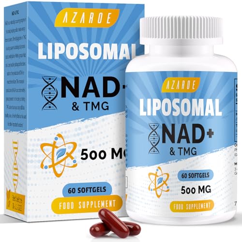 Liposomal NAD+ Softgels 500mg with TMG 250mg, More Efficient Than Nicotinamide Riboside, Supports Cellular Energy & Healthy Aging (60 Count (Pack of 1))