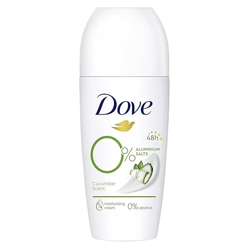 Dove, Deodorante Roll On Advanced 0% Sali Go Fresh Cetriolo, Deodorante Antitraspirante, Formula Senza Alcol e Sali di Alluminio, Protezione Fino a 48 Ore, Deodorante Uomo e Donna, 50ml