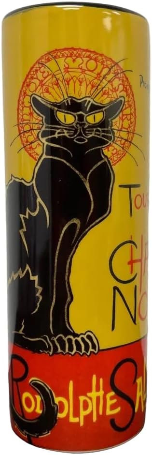 Parastone Steinlen Le Chat Noir Black Cat Ceramic Flower Vase 7H VAS10ST
