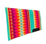 Western Show Saddle Pad/Blanket for Horses - Handmade Wool Saddle Blanket with New Zealand Design, Regular” Thick, Durable & Comfortable for Horse Riding A14 (Article No.102, 34” L x 36” W x 1)
