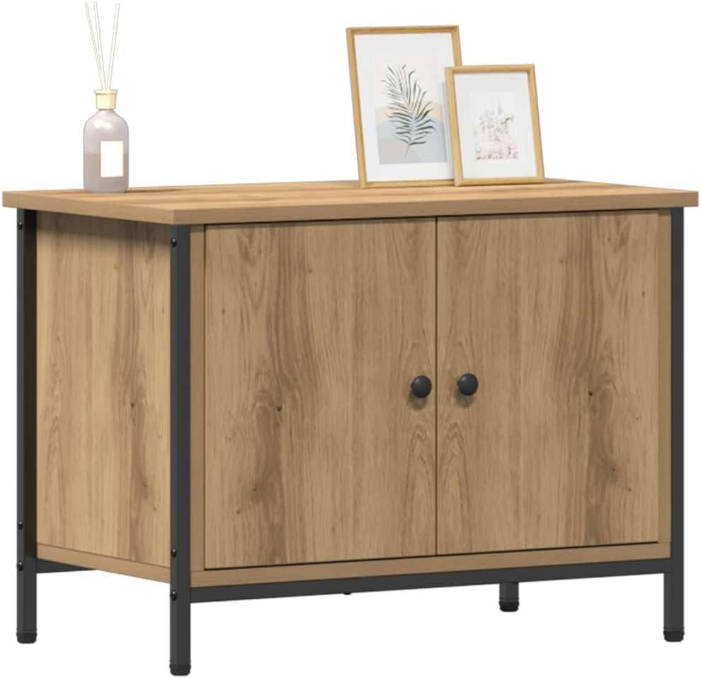 vidaXL Szafka pod telewizor Dąb rzemieślniczy 60 x 35 x 45 cm, Nowoczesne prostokątne meble do salonu, przestronna szafka na media, funkcjonalny stół RTV, stylowy niski stolik