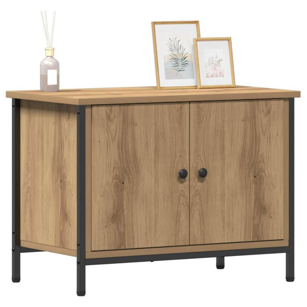 vidaXL TV Cabinet Artisan Oak 60 x 35 x 45 cm Engineered Wood, Modern Rectangular Living Room Furniture, Spacious Media Storage Stand, Functional Tv Cabinet, Stylish Lowboard