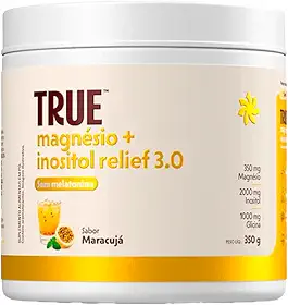 True Magnésio + Inositol Relief 3.0 Sem Melatonina 350g – Complexo de Magnésio + Inositol – Fórmula Avançada – 30 porções (Maracujá)