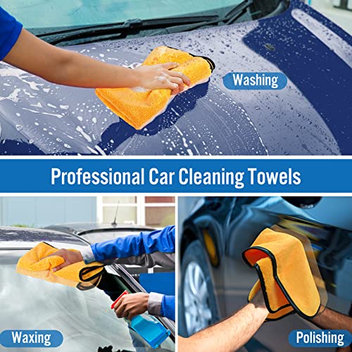 Homexcel Microfiber Towels For Car,Premium Cleaning Cloth Lint Free,Scratch Free,Strong Water Absorption,Car Washing Drying Towel For Household,Auto Detailing,Windows,16" X 24",3 Pack #TOP3