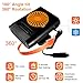 Car Heater 12V 200W Fast Heating Defrost Defogger Automobile Windscreen Fan 2 in 1 Heating and Cooling Fan in Cigarette Lighter (Orange Black)