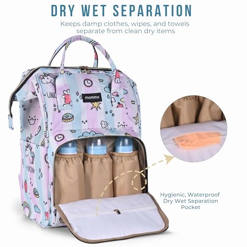 Image of MAMMA Diaper Bag for Mothers for Travel, Baby Bag for Mother Travel, Hospital Bag for Delivery Women, Baby Diaper Bag for Mom, 12 Pockets Diaper Bags for Mothers with 9 Months Warranty