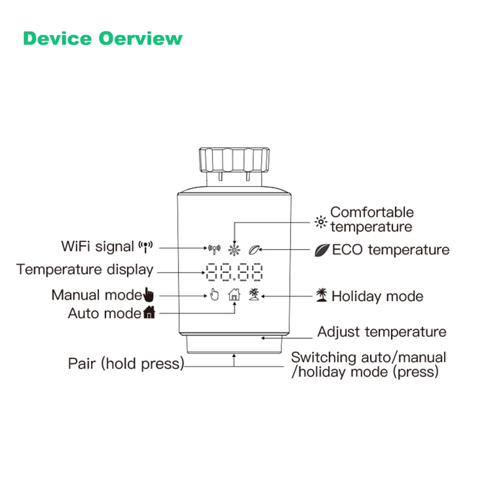 Smart WiFi Attuatore Radiatore Wifi Direct Programmabile Termostatico Valvola del Radiatore Supporto Alexa Googlehome Nessun gateway richiesto
