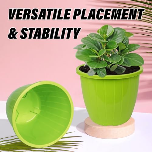 Image of Kuber Industries Flower Pot | Flower Pots for Indoor & Outdoor | Plastic Pot for Gardening | Planter for Flower | Balcony Pots for Home Decor | Duro Flower Pot | 10 Inch | Pack of 6 | Multi