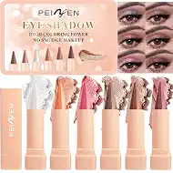 6 Pcs Eyeliner and Eyeshadow Stick Set Colors Eye Liner with Matte and Shimmery Smooth and Waterproof Precise Eyeliner for Bright Eyes (Shimmery Brown Series)