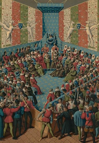 Póster de lienzo Verdetto su II di Alençon de Jean Fouquet para dormitorio 60x90cm