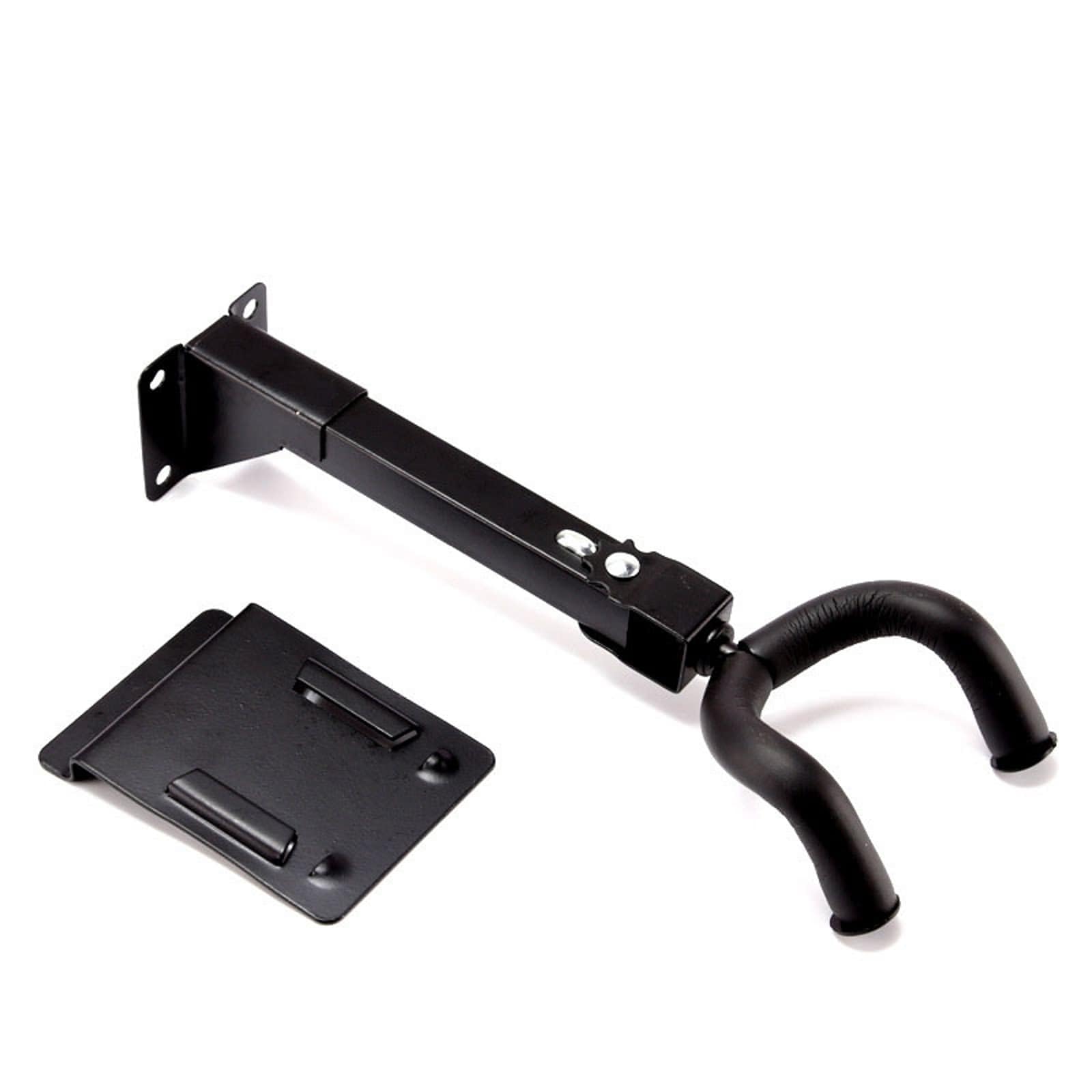 Gitarrenaufhänger, Wandhalterung, Haken mit Lamellenadapter, 180 ° verstellbar, schwarzer Hakenständer für Akustik-, E-Bass, 28 cm lang, 4 Stück
