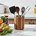 LOHONER Acacia Wood Utensil Holder for Kitchen Counter, 360° Rotating 7.2