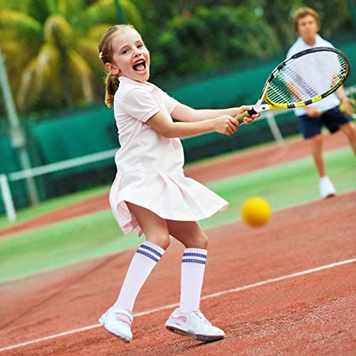 TSHAOUN 3 Pairs Kids Football Socks, Children Unisex Sports Socks Rugby Socks Long Breathable Sock for Teenagers Aged 5-12 Years for Running Hockey Football Rugby Training, 3 Colors