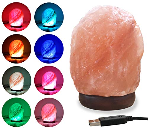 ESOW Himalayan Salt Lamp in Multi Color Changing, 3 Watts LED Bulb