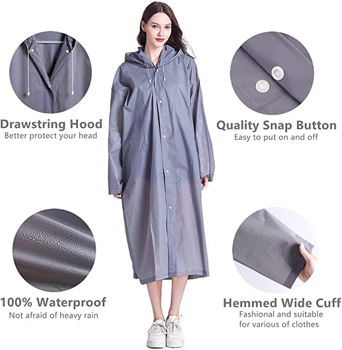 Image of Waterproof Rain Coat Hooded Universal Outdoor Water Resistant Portable Suit for Men Women Boys & Girls (all Family raincoat)