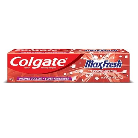 Colgate MaxFresh 150g Bad Breath Treatment Toothpaste, Red Gel Paste with Menthol for Super Fresh Breath