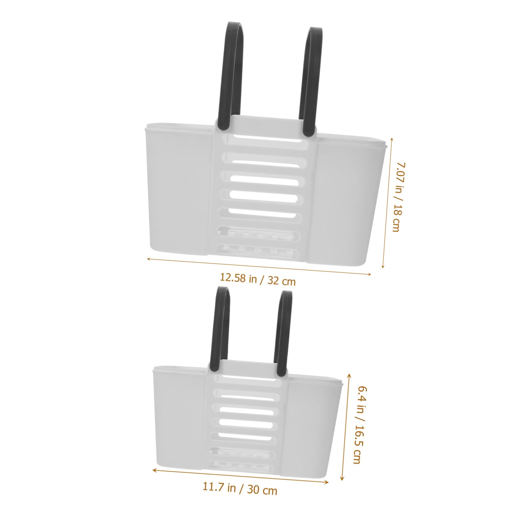 Cesta de Ducha Portátil de Color Blanco Pp 2 Piezas Gran Capacidad | Diseño Ventilado y Drenante, Resistente al Desgaste y Rotura, para Dormitorio y Hogar