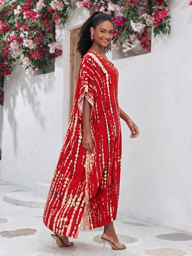 Image of Kaftan Dresses for Women Plus Size Bathing Suit Cover up Caftan Maxi Beach Dresses
