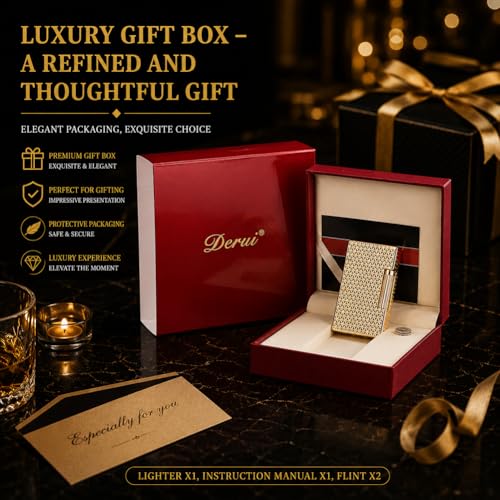 Encendedor metálico rellenable JIANCHEN estilo Art Deco miniatura 3