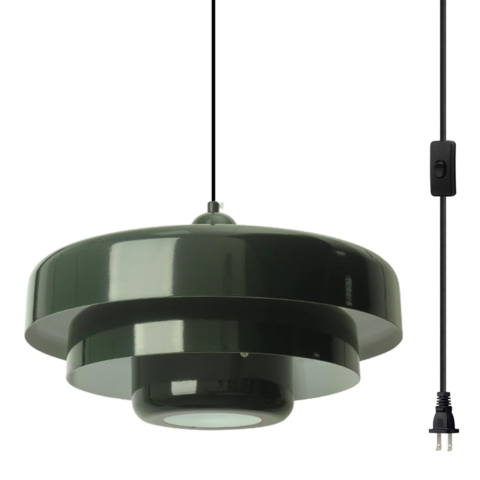 plug-in green pendant light fixtures kitchen island ceiling hanging light 3-layer shade mid century modern chandelier pendant lights for dining room living room hallway