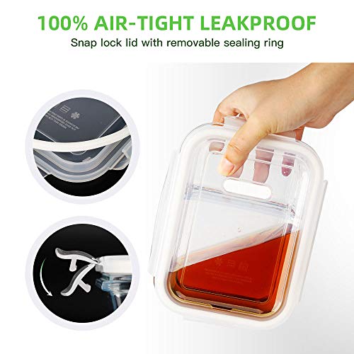 3 Pack 35.5Oz Glass Food Storage Containers 2 Compartments Glass Meal Prep Containers With Lids Lunch Containers For Adult Food Prep Container With Dividers Reusable Lunch Bento Box Meal Prep Bowl #TOP2