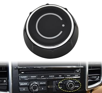 Radio Audio Volume Control Knob Switch Compatible for Porsche Cayenne 911 Macan Panamera 2011 2012 2013 2014 2015 2016 2017 Replaces OE# 97064292901 97064293001 Right Side