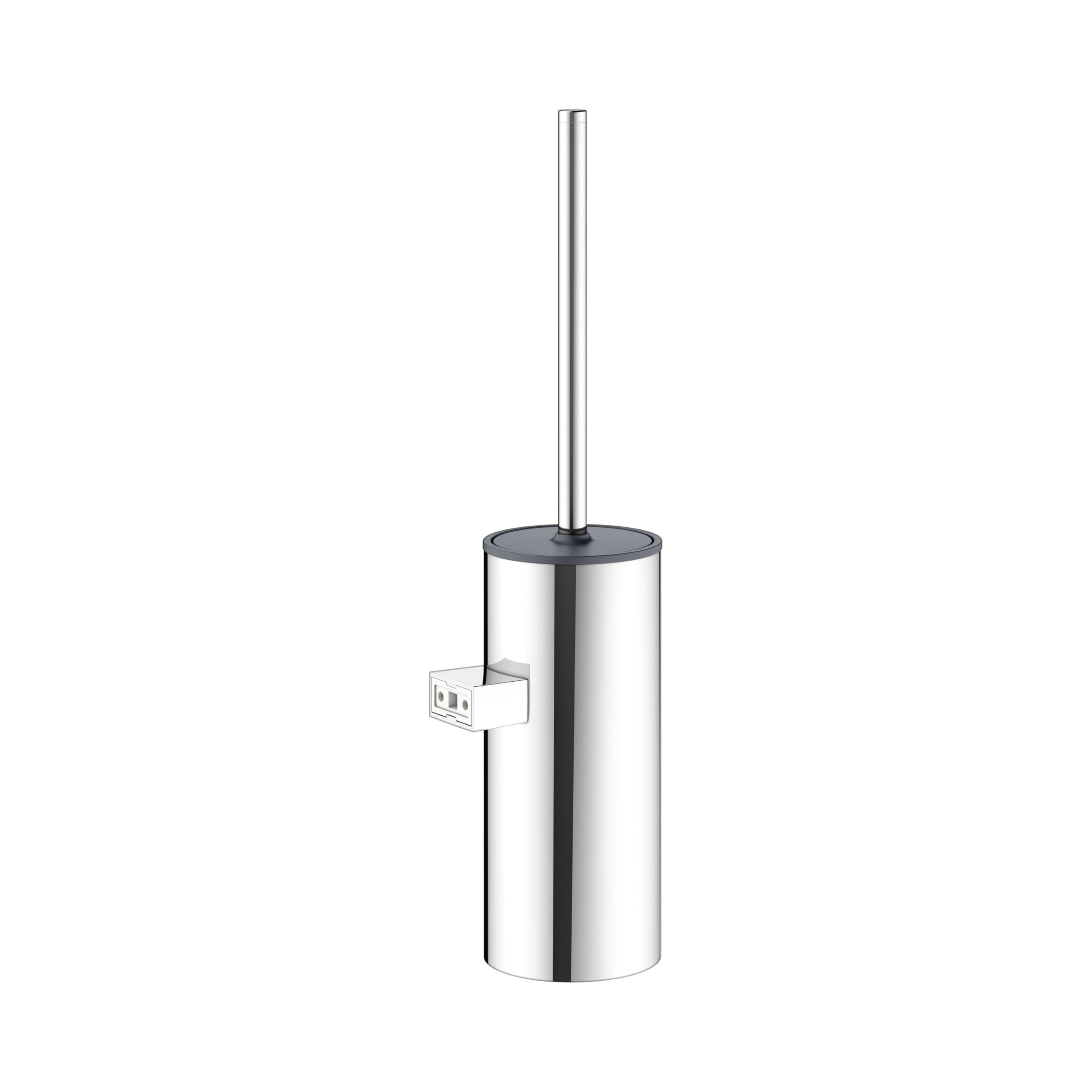 KEUCO Moll Set aus WC-Bürstengarnitur & 4 Bürstenköpfen, Wandmodell, Chrom | Bürstengarnitur mit Metallgehäuse und Bürste, Ersatzköpfe schwarz, inkl. Schrauben und Dübel, Bürstenhalter mit Klobürste