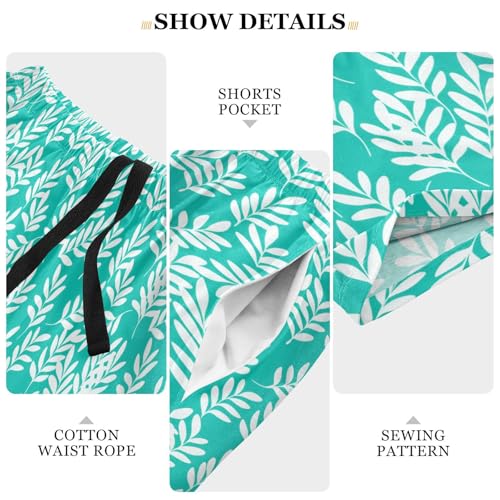 Men's Pajama Shorts Plant Green Pajama Bottoms Casual Athletic Sleep Shorts with Pockets 23030044