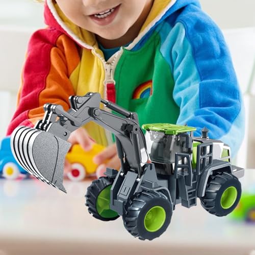 Image of Unbreakable Alloy Head Engineering Vehicle for Kids Boys Friction Powered Excavator Construction Truck Toy Set with Realistic Shape Models
