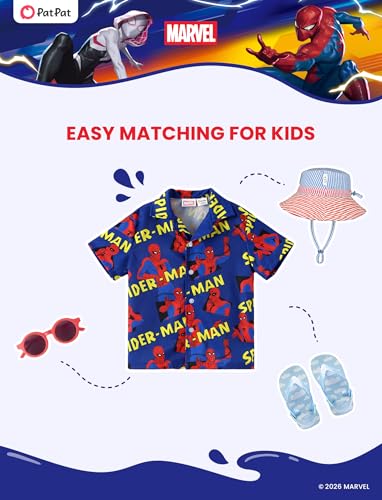 Image of Disney Marvel Spiderman Cars Stitch Star Wars Mickey Boys Hawaii Shirt Button Up Dress Shirts Short Tropical Shirt Kids 2-13Y