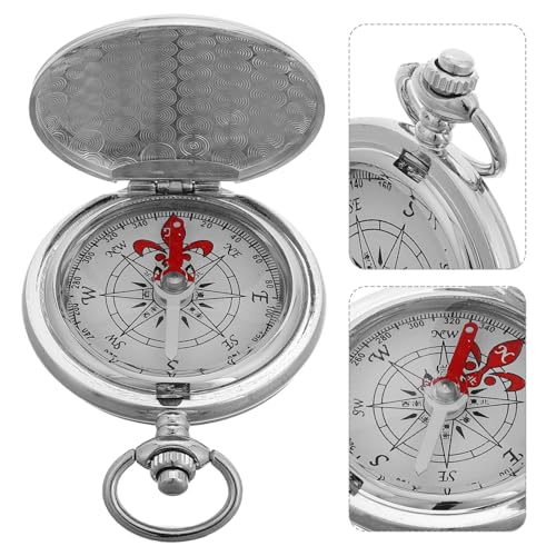 Brújula de bolsillo luminosa vintage de aleación de zinc miniatura 7
