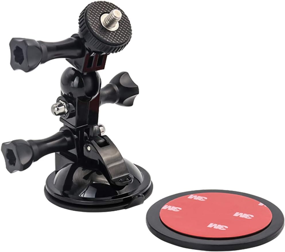 EXSHOW Camera Suction Cup Mount with 1/4-20 Adapter Screw and 360 Degree Rotation for GoPro Hero 9 8 7 6 5 4 3+ 3 2 1
