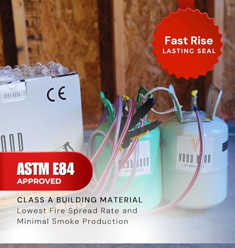 Vega Bond V200 Closed Cell Spray Foam Insulation Kit – Low GWP, Ships to All States, 200 Board Feet, High Density 2-Component, R-7 per Inch, Quick Cure, Vapor Barrier for Walls & Roofs