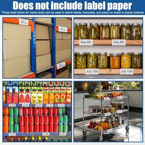 Image of Kathfly 2 Pack Wire Shelf Label Holders Shelf Cable Tags for Wire Shelving 3 Viewing Angles Adjustable Clear Plastic Rack Label Holder Retail Clips Compatible with 1-1 /4in Metro Shelving (3 inch)