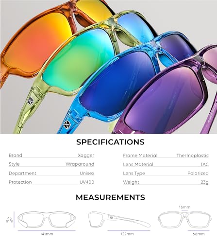 Image of Polarized Wrap Around Sport Sunglasses for Men Women TR90 Frame