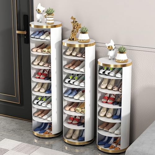 Étagère à chaussures rotative métallique : le meuble de rangement vertical - 3